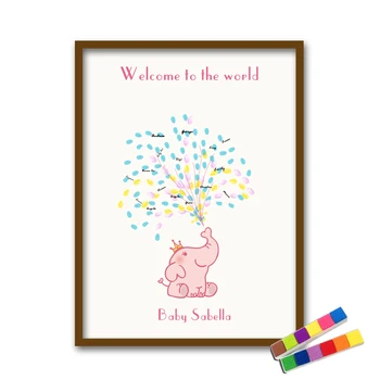HAOCHU Canvas Print Personalize Baby Shower Gift ElephantFor Fingerprint Sign Baptism First Holy Communion Children's Room Decor
HAOCHU Canvas Print Personalize Baby Shower Gift ElephantFor Fingerprint Sign Baptism First Holy Communion Children's Room Decor