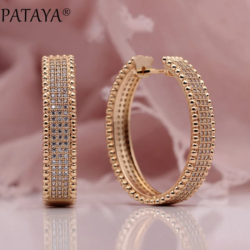 PATAYA New 585 Rose Gold Color Micro Wax Inlay Natural Zircon Long Big Dangle Earrings Women Wedding Extreme Luxury Cute Jewelry
PATAYA New 585 Rose Gold Color Micro Wax Inlay Natural Zircon Long Big Dangle Earrings Women Wedding Extreme Luxury Cute Jewelry