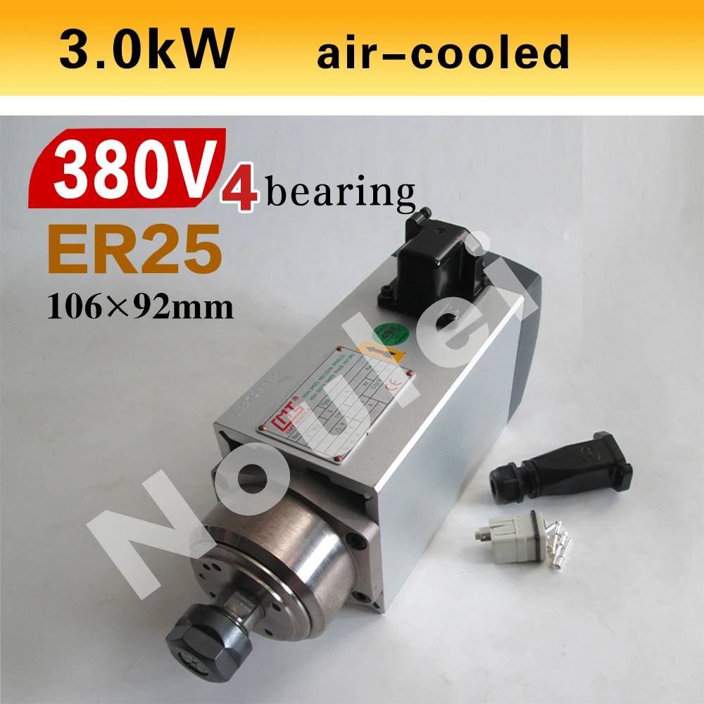 CNC orthogon motor ER25 3.0kw 380V air cooling Diameter 106*92mm Built-in 4 pcs bearing
CNC orthogon motor ER25 3.0kw 380V air cooling Diameter 106*92mm Built-in 4 pcs bearing