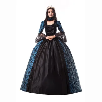 High Quality Blue and Black Ball Gown Print Elegant Princess Dress Square Collar Embroidery Dress Flare Sleeve
High Quality Blue and Black Ball Gown Print Elegant Princess Dress Square Collar Embroidery Dress Flare Sleeve