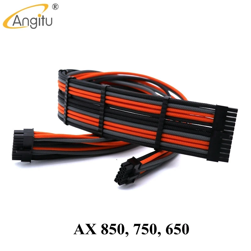 Premium Sleeved 24Pin Modular Power Cable for Corsair AX 850, 750, 650