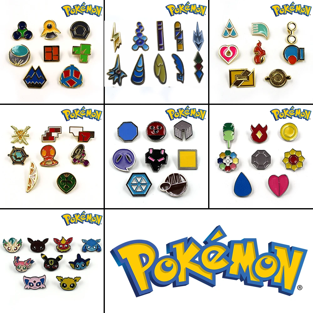 Pokemon Gym Badges in box Hoenn League Set 8 Badge Pins Cosplay Gifts