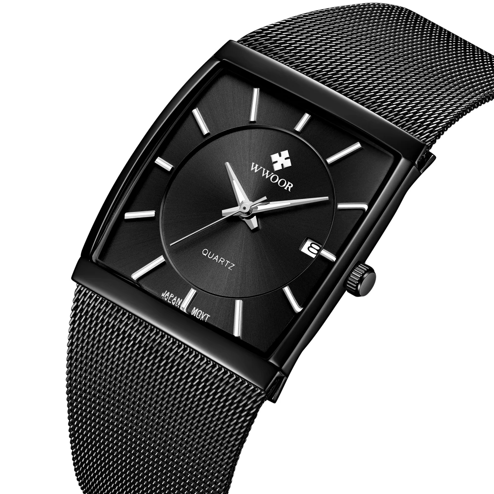 WWOOR Top Brand Quartz Watch Men Square Waterproof Business Men's Watches Luxury Black Steel Strap Sport Wrist Watch Male Cloc
WWOOR Top Brand Quartz Watch Men Square Waterproof Business Men's Watches Luxury Black Steel Strap Sport Wrist Watch Male Cloc