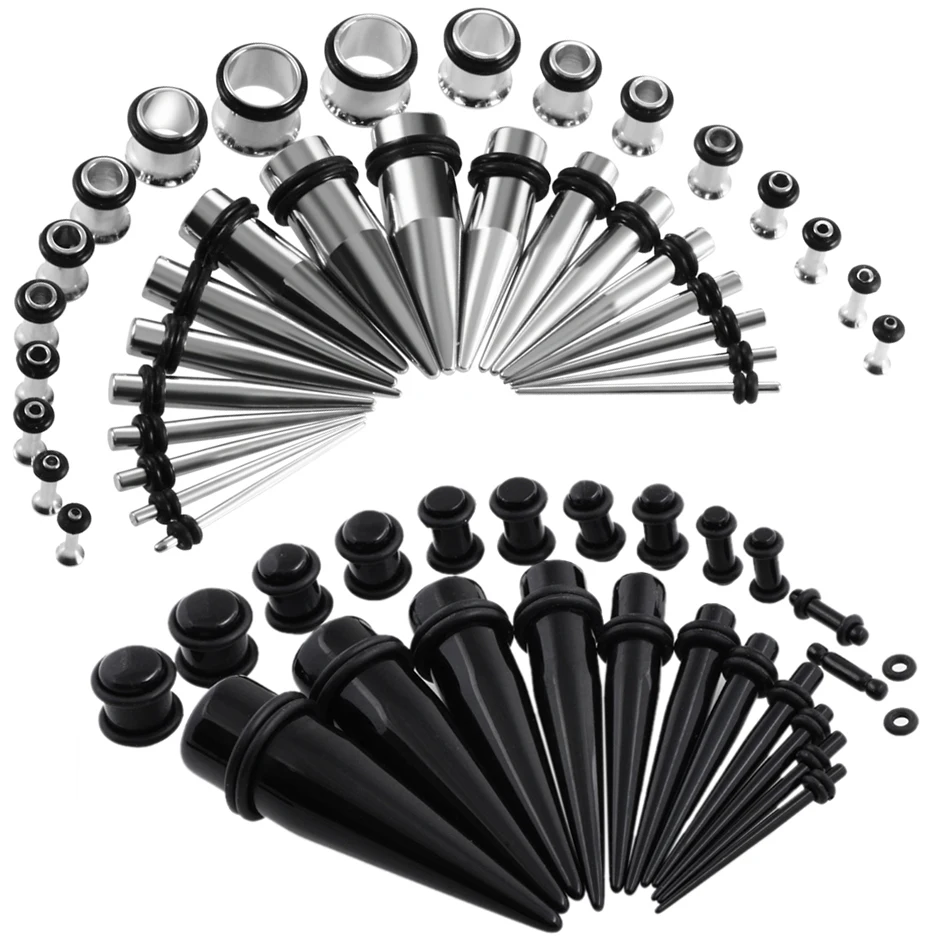 72PCS Straight Ear Taper Stretching Kit Single Flared Ear Tunnel Plug Kit 14G-00G Earring Gauges Expander Piercing Body Jewelry
72PCS Straight Ear Taper Stretching Kit Single Flared Ear Tunnel Plug Kit 14G-00G Earring Gauges Expander Piercing Body Jewelry