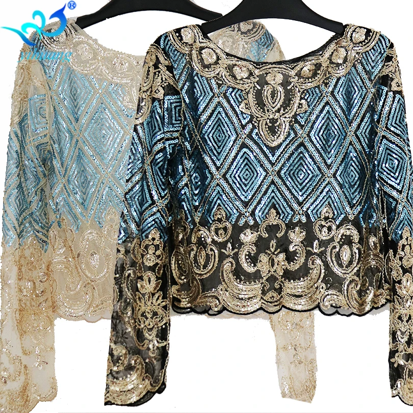 Women Mesh Sequined Blouse Tops See-through Sexy O-neck Blusas Shirt Long Sleeve Floral Beading Lady Blouses Party Fashion Show
Women Mesh Sequined Blouse Tops See-through Sexy O-neck Blusas Shirt Long Sleeve Floral Beading Lady Blouses Party Fashion Show