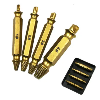 Drill Bit 4pcs/set Double Side Damaged Screw Extractor Step Drill Bit Guide Set Broken Damaged Drill Remover Screw Extractor
Drill Bit 4pcs/set Double Side Damaged Screw Extractor Step Drill Bit Guide Set Broken Damaged Drill Remover Screw Extractor