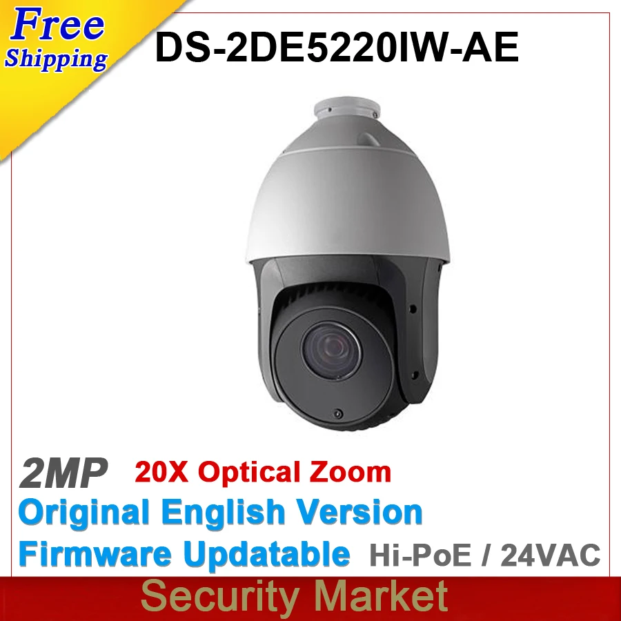 Original hik English version DS-2DE5220IW-AE 2MP high speed dome 20X Network IR PTZ p2p camera 150m IR POE cctv IP camera
Original hik English version DS-2DE5220IW-AE 2MP high speed dome 20X Network IR PTZ p2p camera 150m IR POE cctv IP camera