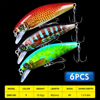6pc/Lot Proberos Fishing lure 8cm-3.15" Big Minnow Lure with 6# Hooks 6 Color Fishing Bait 0.37oz-10.5g Big Hard Bait New Set
6pc/Lot Proberos Fishing lure 8cm-3.15" Big Minnow Lure with 6# Hooks 6 Color Fishing Bait 0.37oz-10.5g Big Hard Bait New Set