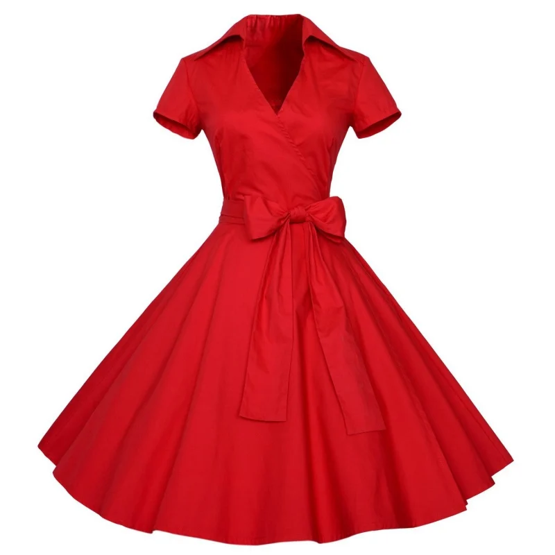 NEW Vintange Women Ladies Hepburn Style Summer Dress Retro Short Sleeve Rockabilly Waist Big Swing Tutu Dresses vestidos L2
NEW Vintange Women Ladies Hepburn Style Summer Dress Retro Short Sleeve Rockabilly Waist Big Swing Tutu Dresses vestidos L2