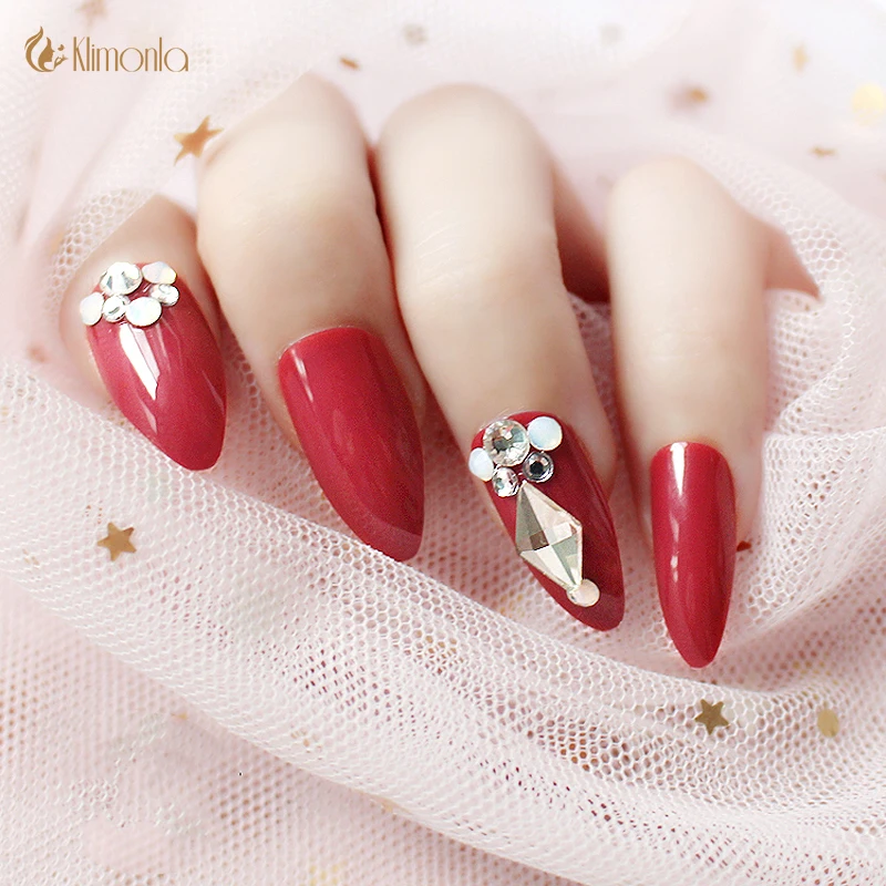 24pcs Popular Wine Red Stiletto False Nails with 3D Rhinestone Full Artificial Nails Tips with Glue Sticker Faux Olges For DIY
24pcs Popular Wine Red Stiletto False Nails with 3D Rhinestone Full Artificial Nails Tips with Glue Sticker Faux Olges For DIY