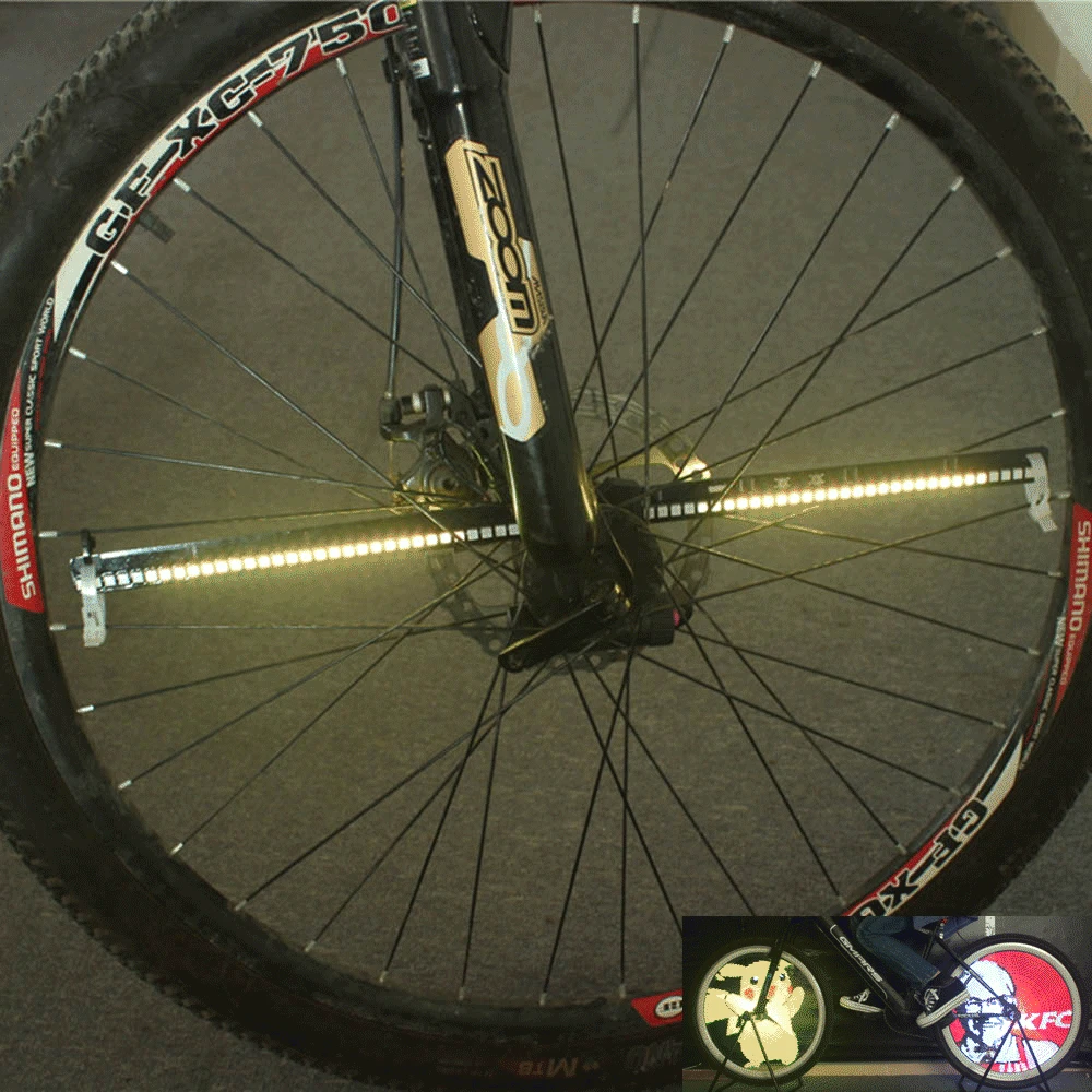 YQ8003 64/128 светодиодный DIY велосипедный светильник программируемый спицы лампа для