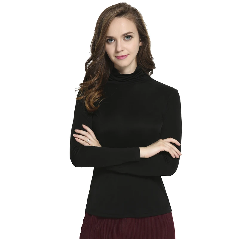 Nature silk Women High Collar Knitted Real Silk T-shirt Warm Autumn Breathable Soft Female Tops Winter Comfortable Bottoming
Nature silk Women High Collar Knitted Real Silk T-shirt Warm Autumn Breathable Soft Female Tops Winter Comfortable Bottoming