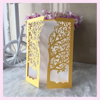 12pcs/lot free shipping Wedding invitation card laser cut golden color carving love tree design personalise style greeting QJ-26
12pcs/lot free shipping Wedding invitation card laser cut golden color carving love tree design personalise style greeting QJ-26