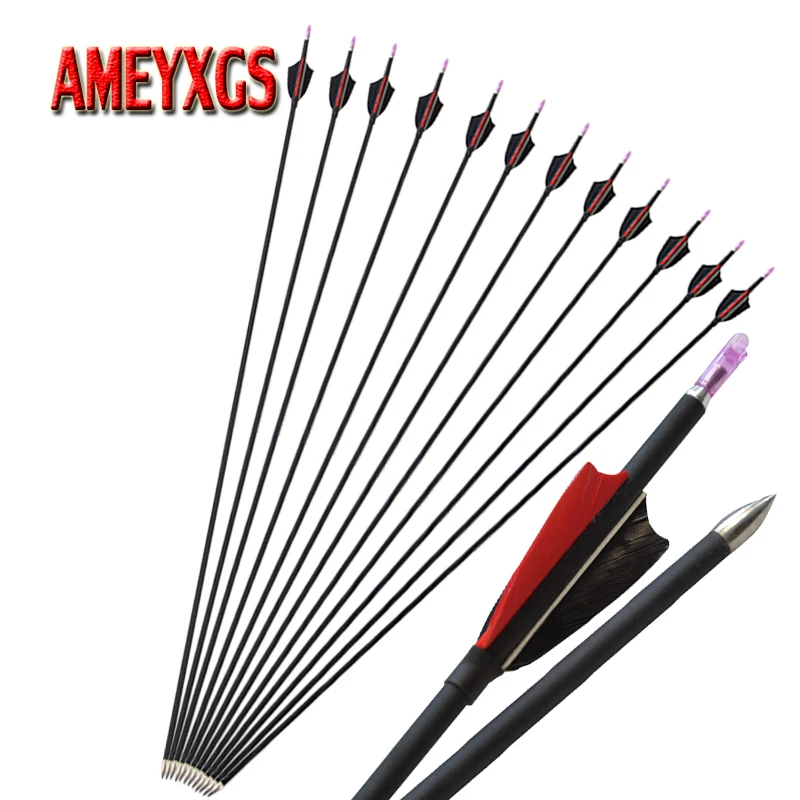 12pcs Archery 30inch Spine 1000 Mix Carbon Arrow With Shield Shape Turkey Feathers For Compound Recurve Bow Shooting Accessories
12pcs Archery 30inch Spine 1000 Mix Carbon Arrow With Shield Shape Turkey Feathers For Compound Recurve Bow Shooting Accessories