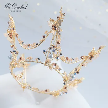 PEORCHID Baroque Round Tiaras And Crowns Bridal Coroa De Noiva Dourada 18 Birthday Crown Gothic Headpiece Wedding Head Jewelry
PEORCHID Baroque Round Tiaras And Crowns Bridal Coroa De Noiva Dourada 18 Birthday Crown Gothic Headpiece Wedding Head Jewelry