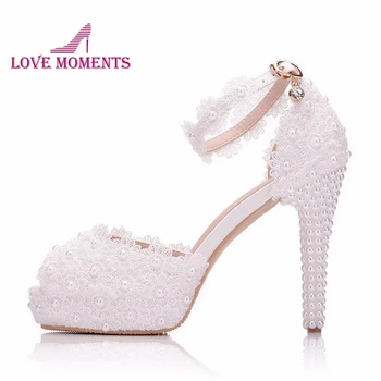 Beautiful Handmade White Lace Flower Peep Toes Wedding High Heels Buckle Straps Summer Women Sandals 10cm Platforms Bride Shoes
Beautiful Handmade White Lace Flower Peep Toes Wedding High Heels Buckle Straps Summer Women Sandals 10cm Platforms Bride Shoes