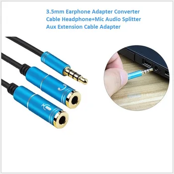 3.5mm Earphone Adapter Converter Cable Headphone+Mic Audio Splitter Aux Extension Cable Adapter Cord for PC Microphone 
3.5mm Earphone Adapter Converter Cable Headphone+Mic Audio Splitter Aux Extension Cable Adapter Cord for PC Microphone