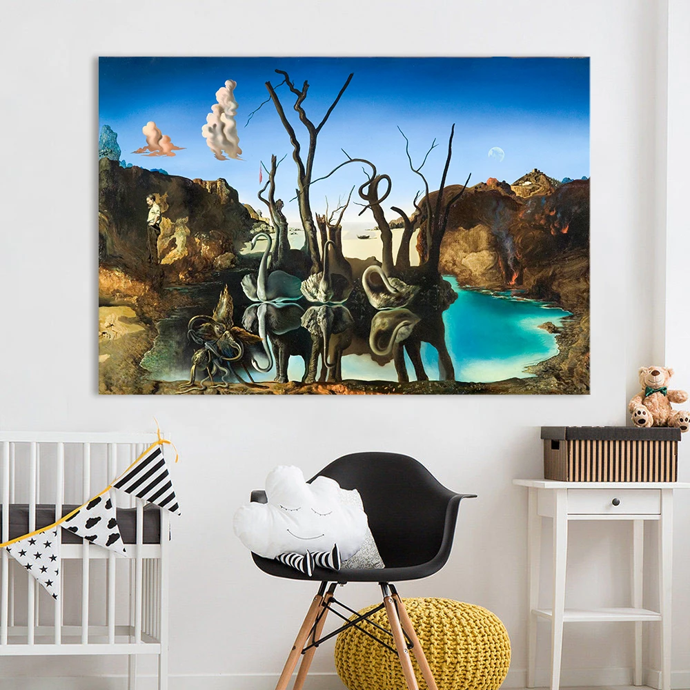 AAHH Dali Paintings Swans Reflecting Elephants Abstract Wall Art Posters Decor Oil Painting on Canvas for Living Room No Frame
AAHH Dali Paintings Swans Reflecting Elephants Abstract Wall Art Posters Decor Oil Painting on Canvas for Living Room No Frame