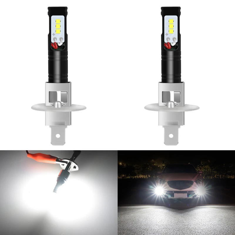 Фото 2pcs Katur H1 Led Fog LED Driving Running Light Lamp Bulbs CSP Chips Auto External Lights For Cars 12 Volts | Автомобили и