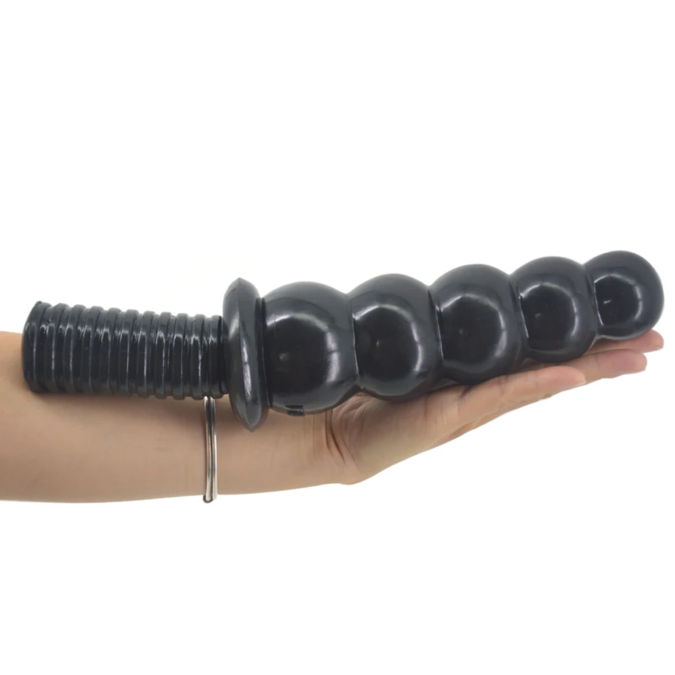 Big Solid Beads Dong Dildo 11.4inch Long Screw Handle Anal Plug Women Adult Game Vagina Insert Men Porn Orgasm Sex Toy Shop
