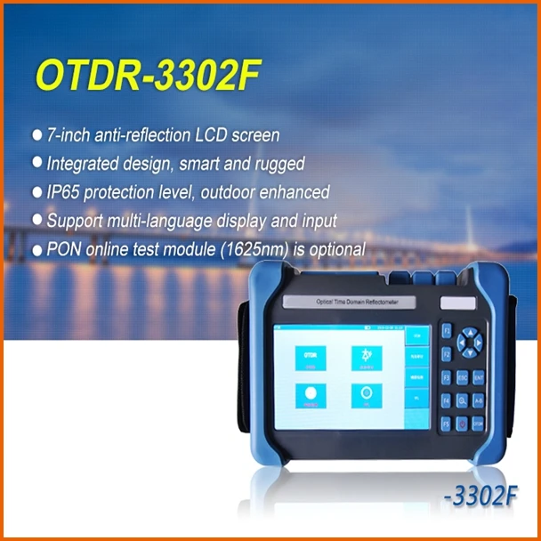 Handheld 3302F OTDR 1310/1550/1625nm Optical Time Domain Reflectometer VFL function Visual Fault Location Function
Handheld 3302F OTDR 1310/1550/1625nm Optical Time Domain Reflectometer VFL function Visual Fault Location Function