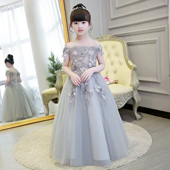 2019 New European Luxury Girls Children Embroidery Hand-made Flowers Princess Lace Dress Elegant Grey Girls Long Birthday Dress
2019 New European Luxury Girls Children Embroidery Hand-made Flowers Princess Lace Dress Elegant Grey Girls Long Birthday Dress