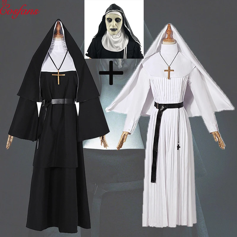 New Movie The Nun Costume Mask Cosplay Adult Long Black Scary Nuns Ghost Clothes Uniform Horror Halloween Party Costume Props
New Movie The Nun Costume Mask Cosplay Adult Long Black Scary Nuns Ghost Clothes Uniform Horror Halloween Party Costume Props
