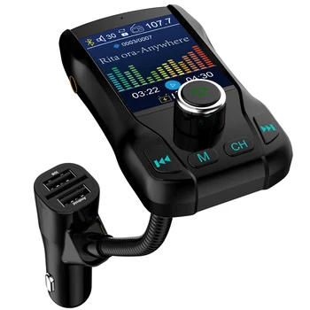 FM Transmitter Wireless Bluetooth Car MP3 Audio with 5V 2.1A Dual USB Charge Handsfree Color Screen Car Kit Support USB Disk TF
FM Transmitter Wireless Bluetooth Car MP3 Audio with 5V 2.1A Dual USB Charge Handsfree Color Screen Car Kit Support USB Disk TF