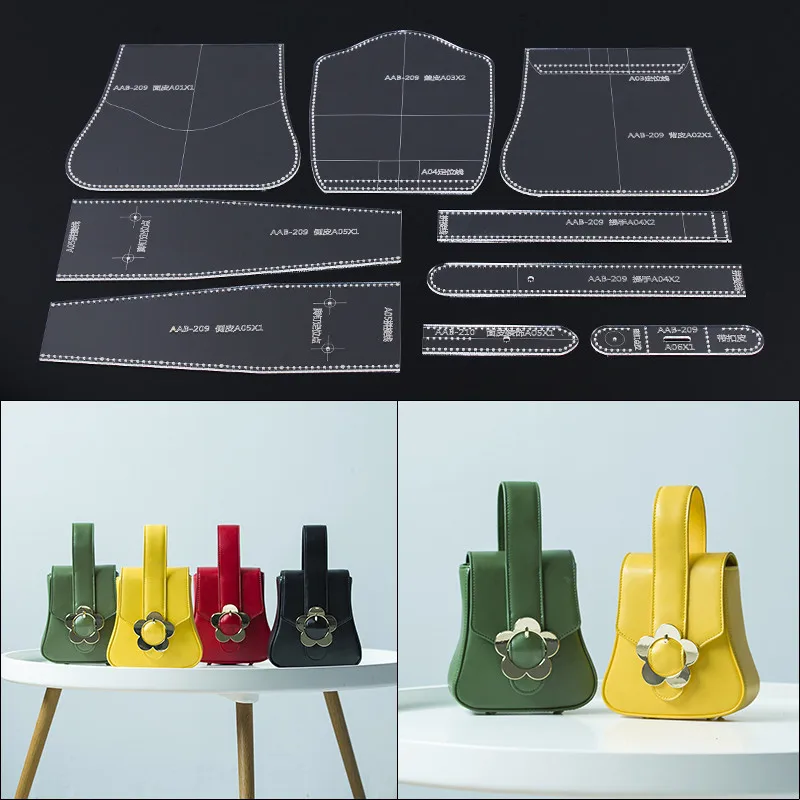 1set Leather Handmade Bag DIY Tools Acrylic Durable Mould Handbag Leather Template Learthercraft Cutting 17*18*8cm
1set Leather Handmade Bag DIY Tools Acrylic Durable Mould Handbag Leather Template Learthercraft Cutting 17*18*8cm