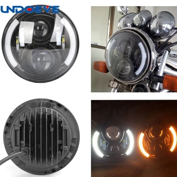 60W Black LED Headlamp with White-Amber DRL for Jeep Wrangler Street Glide Motorcycle Road King JK & JK Unlimited
60W Black LED Headlamp with White-Amber DRL for Jeep Wrangler Street Glide Motorcycle Road King JK & JK Unlimited