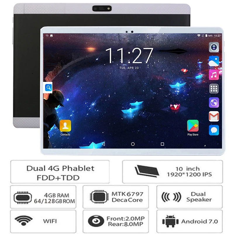 

2019 New Deca Core 10 inch Tablet PC 4GB RAM 64GB 128GB ROM MT6797 1920*1200 IPS Android 7.0 OS 5.0MP 3G 4G LTE FDD TABLET 10.1"