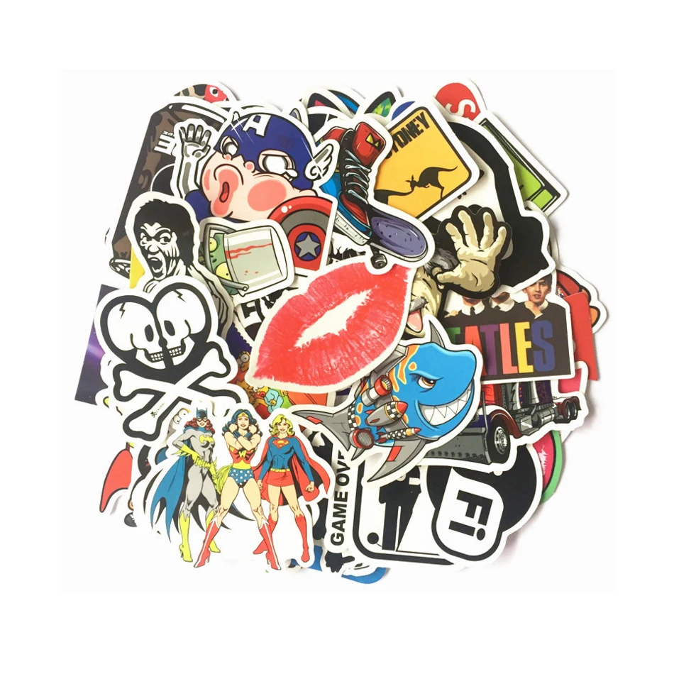50Pcs/Pack Mixed Pop Hip hop Cartoon PVC Waterproof PVC Stickers for Guitar Bass Guitar Case Amplifier Drum
50Pcs/Pack Mixed Pop Hip hop Cartoon PVC Waterproof PVC Stickers for Guitar Bass Guitar Case Amplifier Drum