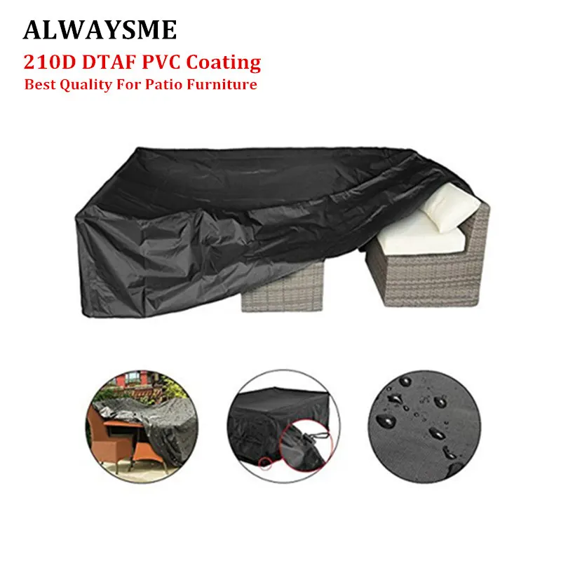 ALWAYSME 210D DTAF PVC Coating Patio Cover Outdoor Furniture Lounge Porch Sofa Waterproof Dust Proof Protective Loveseat Covers
ALWAYSME 210D DTAF PVC Coating Patio Cover Outdoor Furniture Lounge Porch Sofa Waterproof Dust Proof Protective Loveseat Covers