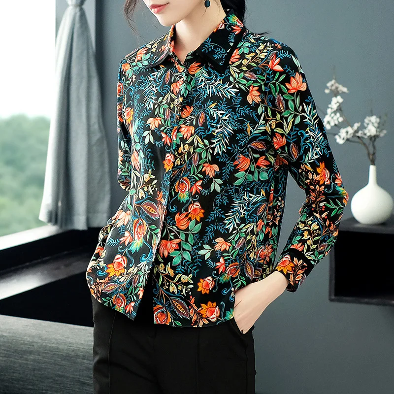 Spring 2019 Women's New Fashion Casual Print Real Silk 100% Shirt Blouse High End Female Tops P7981
Spring 2019 Women's New Fashion Casual Print Real Silk 100% Shirt Blouse High End Female Tops P7981