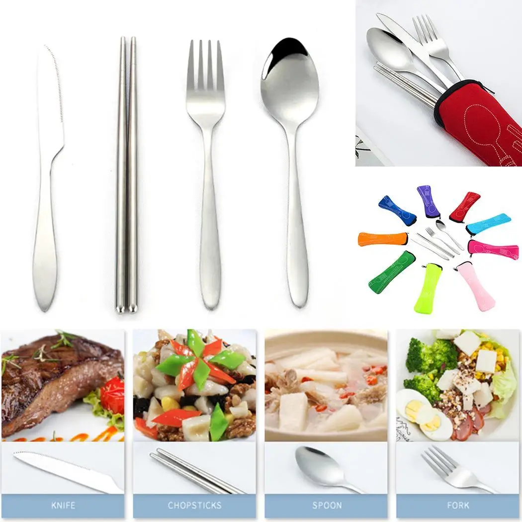 Cutlery Set Knife Fork Chopsticks Spoon Portable Stainless Steel Tableware Silver about 18cm
Cutlery Set Knife Fork Chopsticks Spoon Portable Stainless Steel Tableware Silver about 18cm