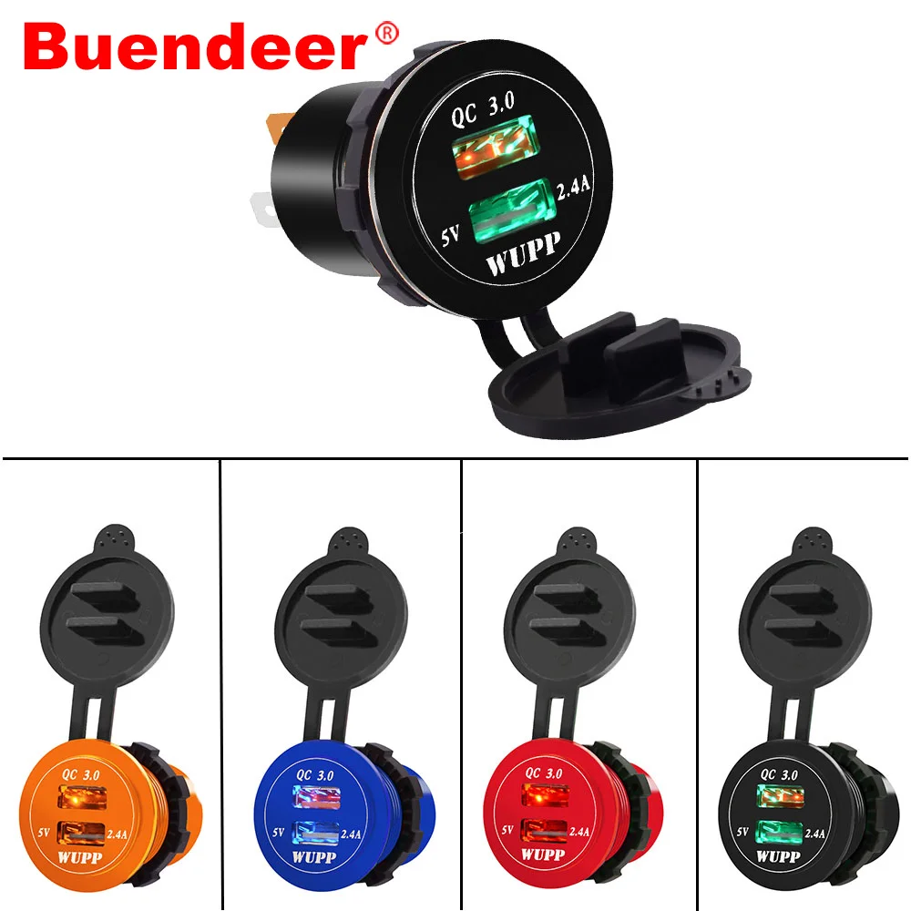 Buendeer Car Cigarette Lighter Adapter Waterproof 2 Port USB QC3.0 Quick Charger Power Socket for 12V-24V Boats ATV RVs SUV
Buendeer Car Cigarette Lighter Adapter Waterproof 2 Port USB QC3.0 Quick Charger Power Socket for 12V-24V Boats ATV RVs SUV