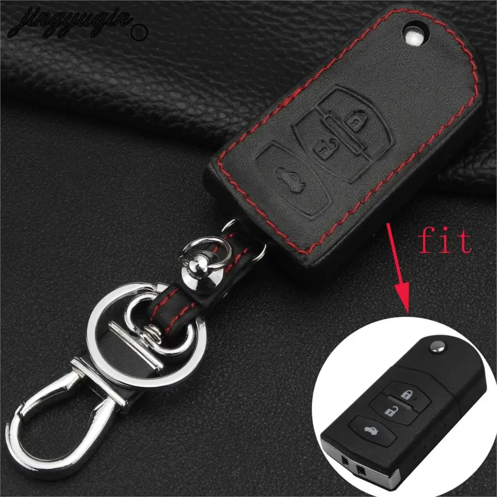 jingyuqin 3 Button Leather Remote Fob Car Key Case Cover For Mazda 2 3 5 6 RX8 MX5 Flip Remote Key Bag Case Car styling Keychain
jingyuqin 3 Button Leather Remote Fob Car Key Case Cover For Mazda 2 3 5 6 RX8 MX5 Flip Remote Key Bag Case Car styling Keychain