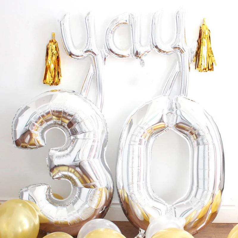 

32inch Big Foil Birthday Balloons Air Helium Number Balloon Figures Happy Birthday Party Decorations Kid Baloons Birthday Balon