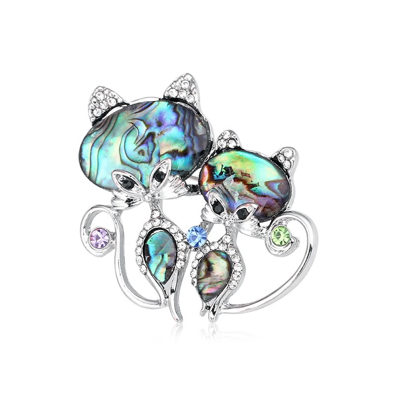 WEIMANJINGDIAN Brand New Arrival Natural Multicolor Shell Double Cat Brooches for Women
WEIMANJINGDIAN Brand New Arrival Natural Multicolor Shell Double Cat Brooches for Women