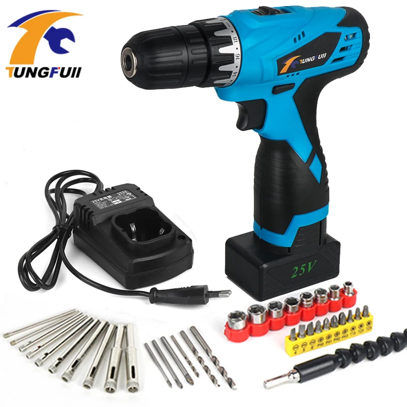Tungfull Multifunction Cordless Screwdriver Electric Drill Driver Lithium Battery Rechargeable Rotary Power Tools Diy 25V
Tungfull Multifunction Cordless Screwdriver Electric Drill Driver Lithium Battery Rechargeable Rotary Power Tools Diy 25V