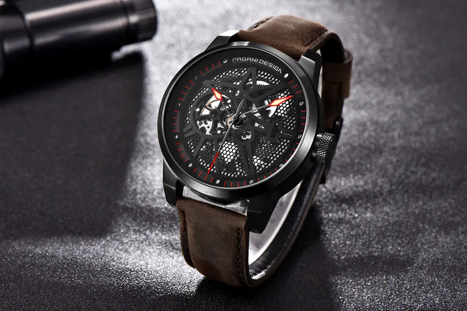 Fashion Pagani Leather Tourbillon Watch