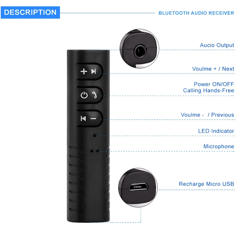 Bluetooth AUX 3.5mm Jack Bluetooth Receiver