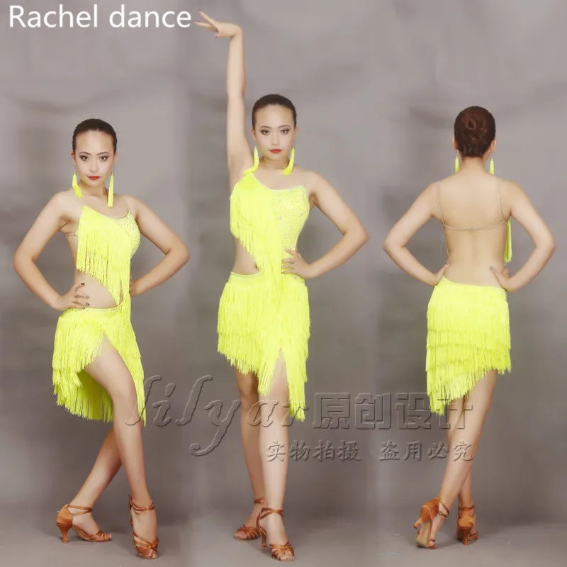 2017 Latin Dance Dress Women Tassel Style Back Opening Irregular Salsa Tango Rumba Flamengo Latin Dance Competition Costumes
2017 Latin Dance Dress Women Tassel Style Back Opening Irregular Salsa Tango Rumba Flamengo Latin Dance Competition Costumes
