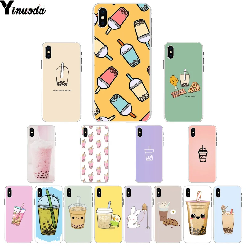 

Yinuoda Summer drink milk tea bubble tea TPU Soft Silicone Phone Case for iPhone X XS MAX 6 6s 7 7plus 8 8Plus 5 5S SE XR