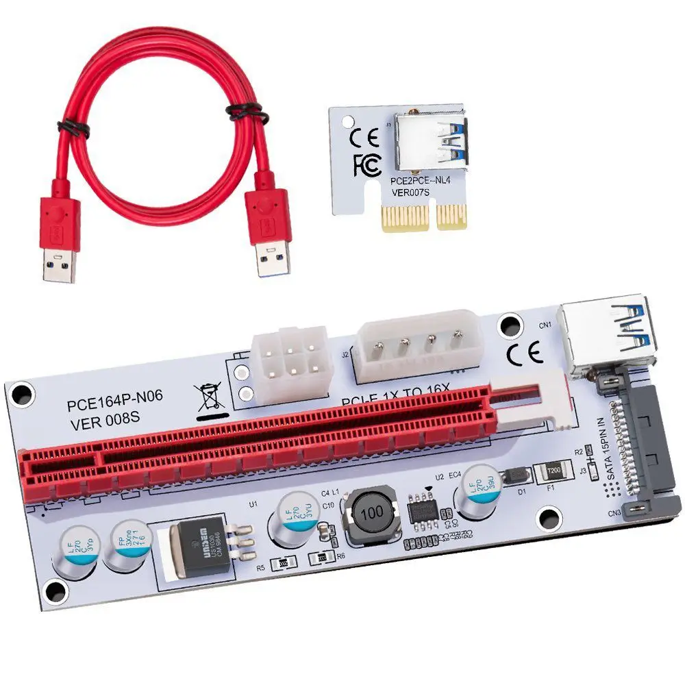USB 3.0 Pcie PCI-E Express 1X To 16X GPU Extender Riser Card Adapter 
USB 3.0 Pcie PCI-E Express 1X To 16X GPU Extender Riser Card Adapter