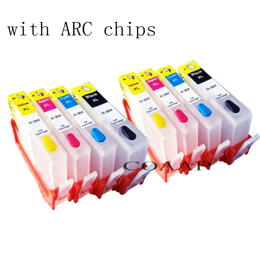 8x Compatible hp 364xl Refillable cartridges for hp Photosmart 5510 5515 6510 B010a B109 B110a B110c B110e B209 B210
8x Compatible hp 364xl Refillable cartridges for hp Photosmart 5510 5515 6510 B010a B109 B110a B110c B110e B209 B210