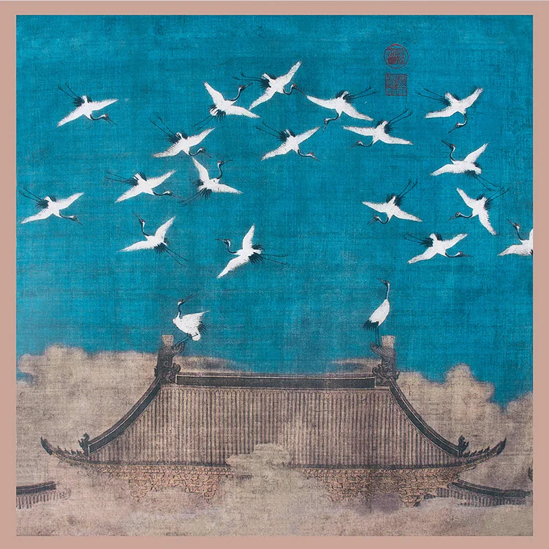 Designer Scarf China Element Flying Crane Print Square Cotton Blended Scarf For Ladies Foulard Neck Hair Scarf Fashion Headwear
Designer Scarf China Element Flying Crane Print Square Cotton Blended Scarf For Ladies Foulard Neck Hair Scarf Fashion Headwear