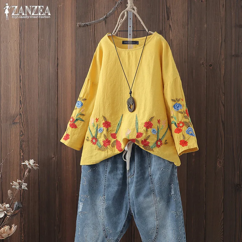 Fashion Embroidery Tops Women's Summer Blouse 2019 ZANZEA Vintage Floral Linen Tops Female Long Sleeve Tee Shirts Casual Blusas
Fashion Embroidery Tops Women's Summer Blouse 2019 ZANZEA Vintage Floral Linen Tops Female Long Sleeve Tee Shirts Casual Blusas