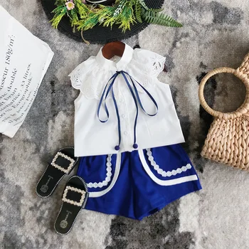 Summer girls 2 pcs set baby blouse + blue shorts kids suit children casual clothes sleeveles lace embroidery 2 to 7 yrs
Summer girls 2 pcs set baby blouse + blue shorts kids suit children casual clothes sleeveles lace embroidery 2 to 7 yrs