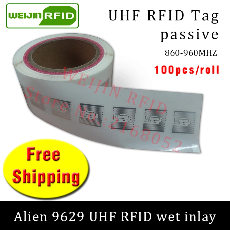 UHF RFID tag EPC 6C sticker Alien 9629 wet inlay 915mhz868mhz860-960MHZ Higgs3 100pcs free shipping adhesive passive RFID label
UHF RFID tag EPC 6C sticker Alien 9629 wet inlay 915mhz868mhz860-960MHZ Higgs3 100pcs free shipping adhesive passive RFID label